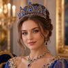 Crystal Bridal Crown Tiara Metal Base Tall Crystal Crown Vintage Queen Crown