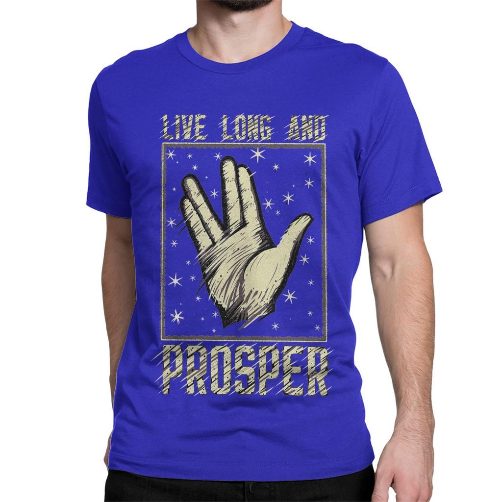 Lebe lang und in Frieden Film Herren Damen T-Shirts StarTrek Vulkan Neuheit T-Shirts Kurzarm T-Shirt Reine Baumwolle Druck Kleidung