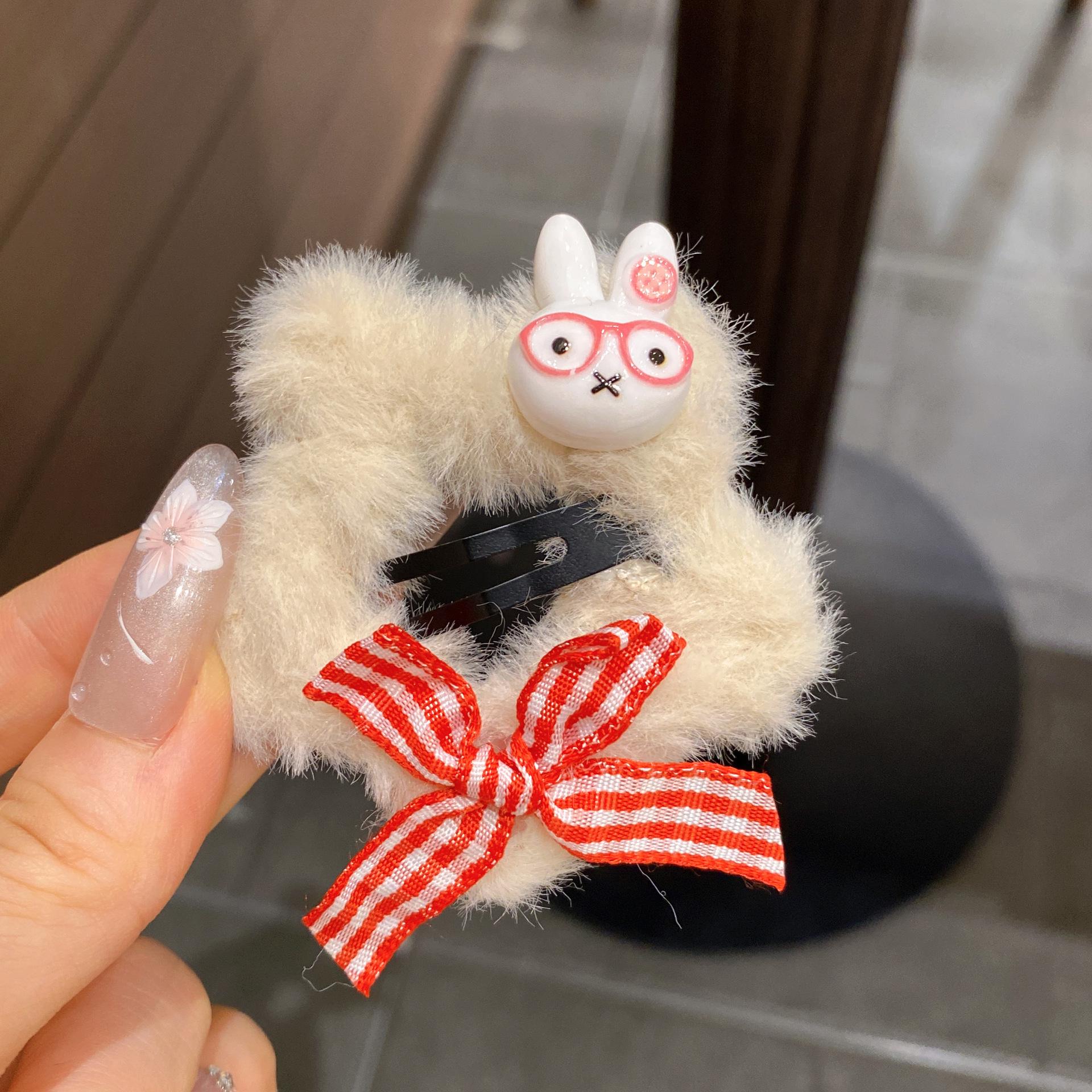 High-End Cute Rabbit Star Bow Hair Clip – Autumn/Winter Fashion