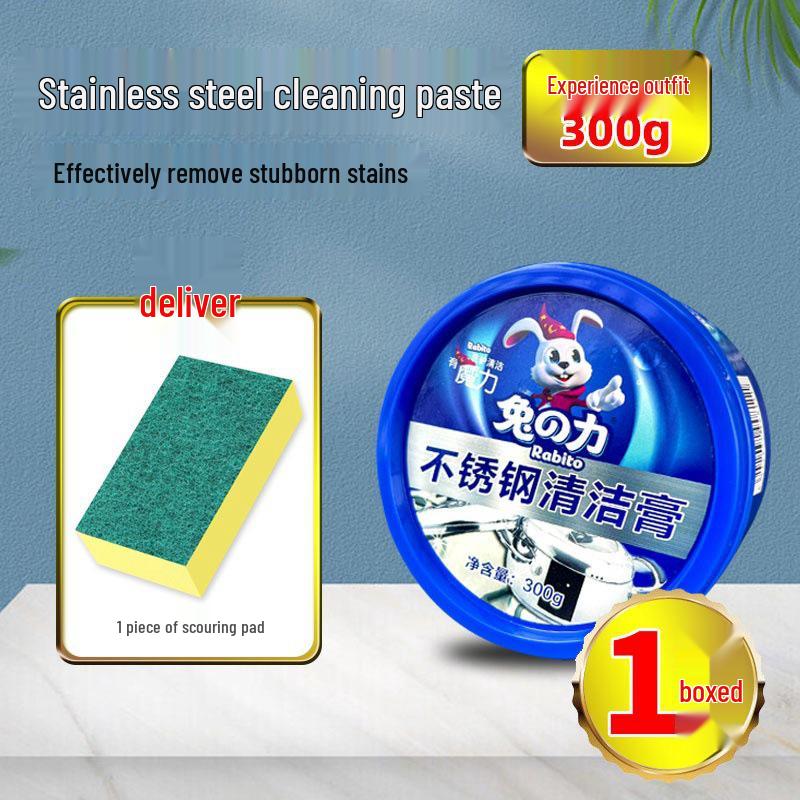Rabbit Power Cleaning Paste & Stain Remover: Stainless Steel, Bathroom, Toilet, & Pipe Cleaner