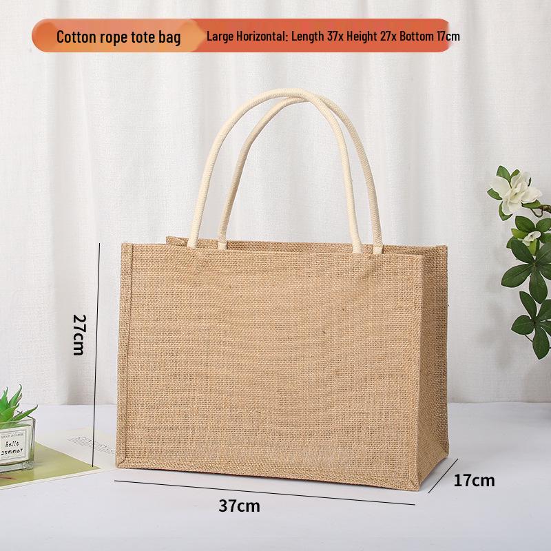In-Stock Muji-Inspired Plain Linen Tote Bag - DIY Hand-Painted Souvenir & Shopping Jute Bag