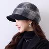 Retro versatile wool beret women's autumn and winter fashion warm ear protector hat British style baseball cap tide