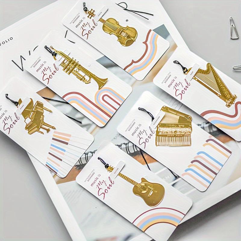 1pc Music-Inspired Metal Bookmark - Unique Instrument Design for Book and Music Lovers, Piano,Guitar,Organ,Harp,Violin, Trumpet Options Available