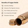 Pure Copper Water Bottle 1L | Ayurvedic Pure Copper Water Bottle with Leakproof Lid | 1L Water Bottle for Office & Gym (Copper Hammered)