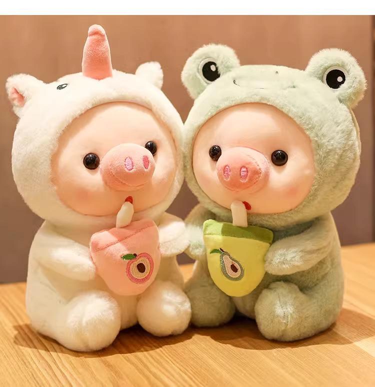 Transformation Milk Tea Pig Plush Toy - Perfect Gift for Kids