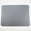 Silicone Dish Drying Mat With Non Slip Design Fast Drainage Ridges For Kitchen Counter Placing Dishes Cups Spoons Tableware