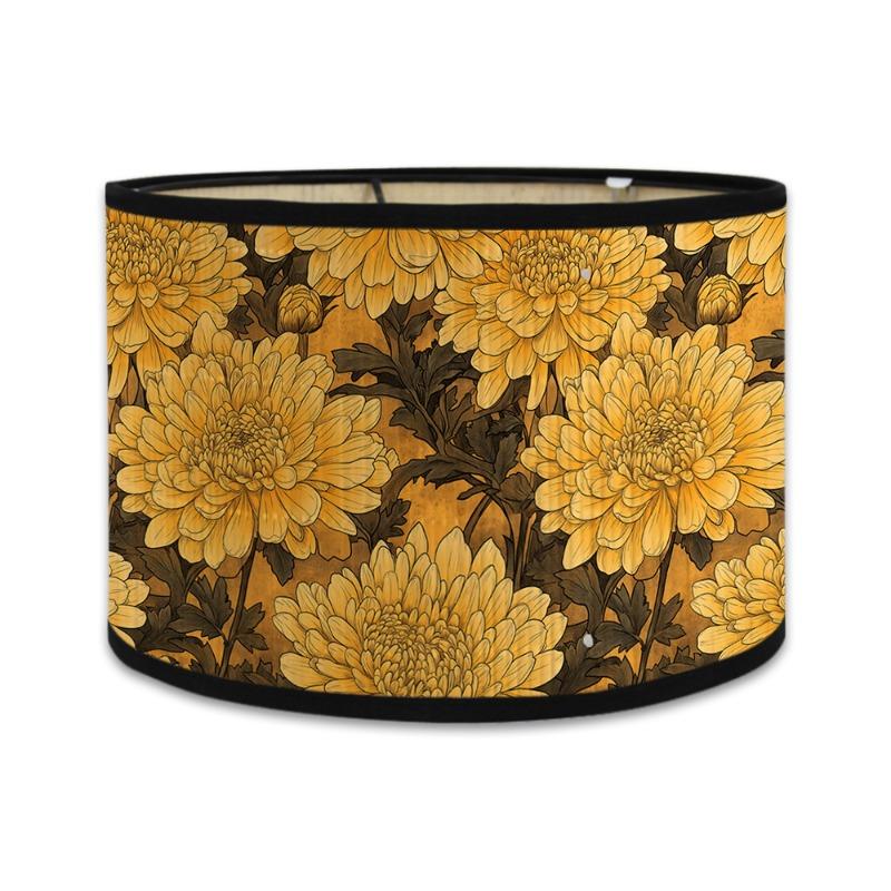 

Printing Retro Style Flower Lampshade Hotel Homestay Decor Bamboo Art Floor Lamp Cover Light Cover Living Room Wall Lamp Shade