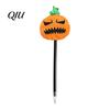 Smooth Writing Pens Halloween Pumpkin Gel Ink Pen, 0.7mm Rollerball Pen with Plush Pumpkin, Novelty Black for Party Favors, Gift Supplies