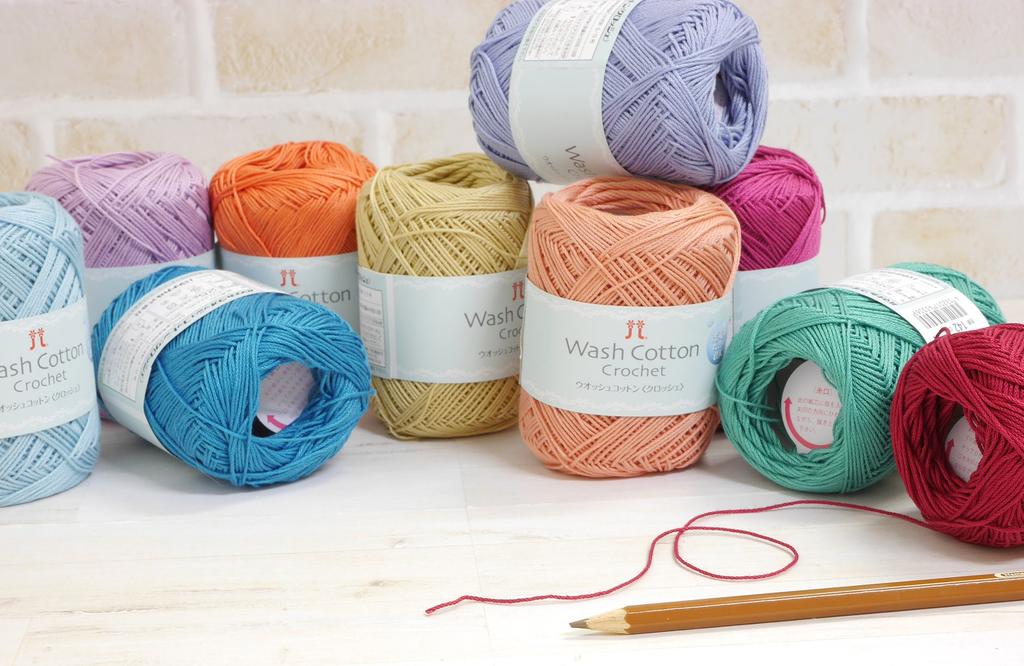 Hamanaka Washed Cotton Crochet 3842 Yarn, Col. 145, Red, 25g, Approx. 104m,