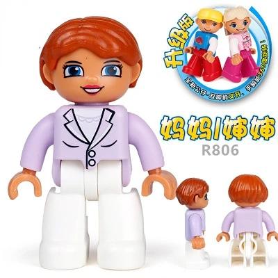 Compatible Large Building Blocks Figures Family Professional Roles Flexible Joints DIY Brick Toys