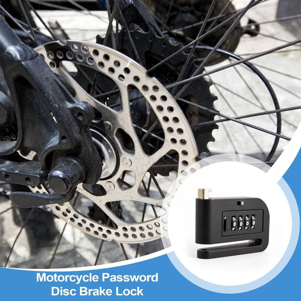Motorcycle Disc Brake Lock, Anti-theft Metal Brake Lock Motorcycle Lock, 4 Digit Password Disc