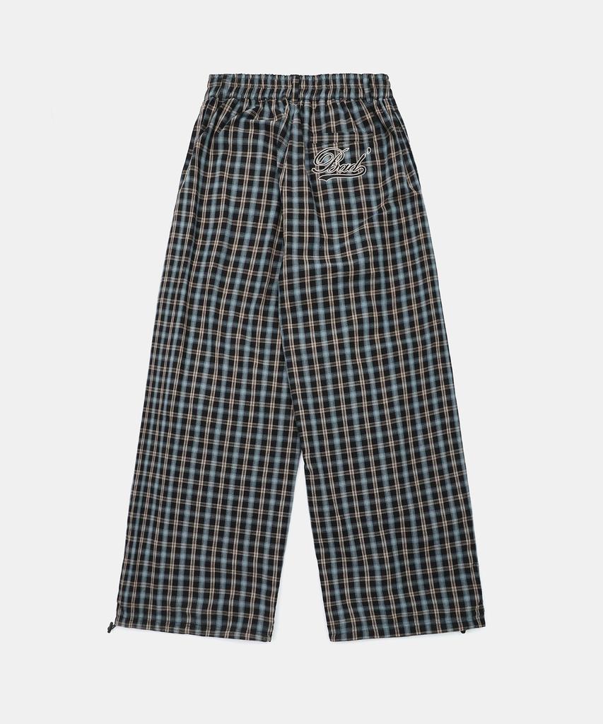BADBLOOD Vintage Club Nylon Reversible Track Pants - Check Blue