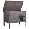 Outdoor Cat House Wooden Feral Cat Shelter with Roof & PVC Door Flaps