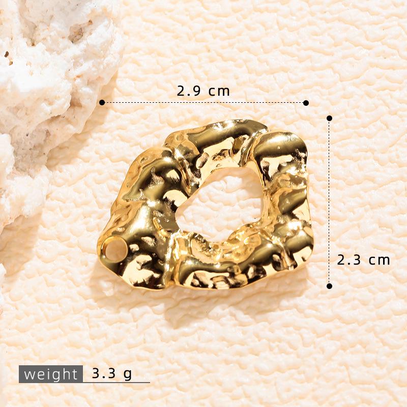 High-End Gold Plated Stainless Steel Geometric Pleated Jewelry Accessories