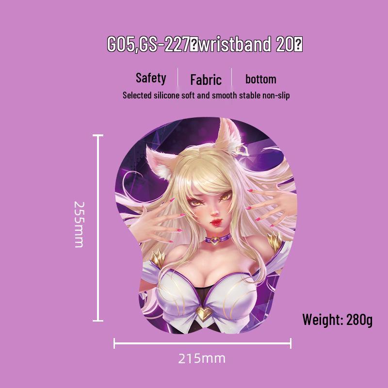 Beautiful Anime 3D Silicone Wrist Rest Mouse Pad - Creative Design, Hot Selling