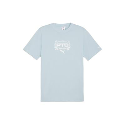 X Palm Tree Crew Letter Print Casual Pullover Short Sleeve T-Shirt Men T-Shirt Light-Blue 624726-22