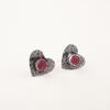 Pink Rubellite Gemstone925 Sterling Silver Jewelry Handmade Push Back Studs 0.6" EE-143-1