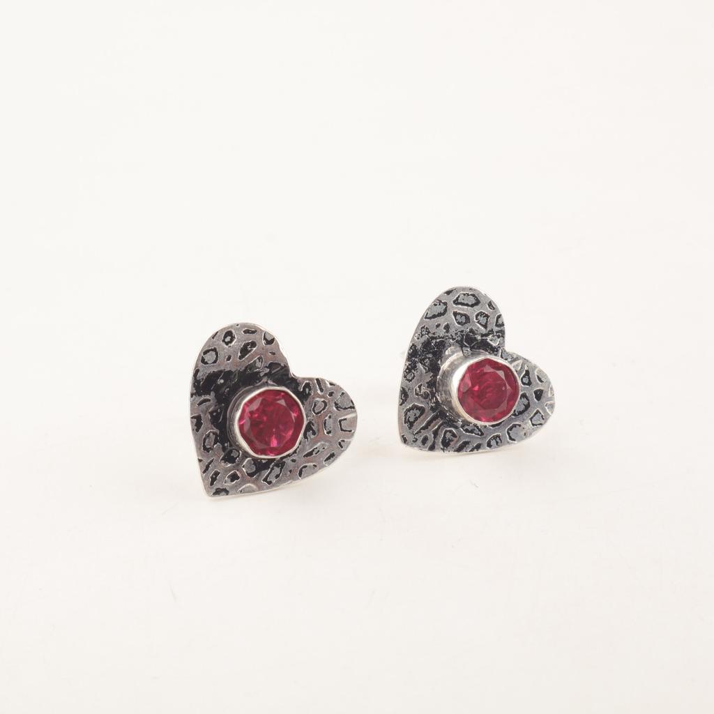 Pink Rubellite Gemstone925 Sterling Silver Jewelry Handmade Push Back Studs 0.6" EE-143-1