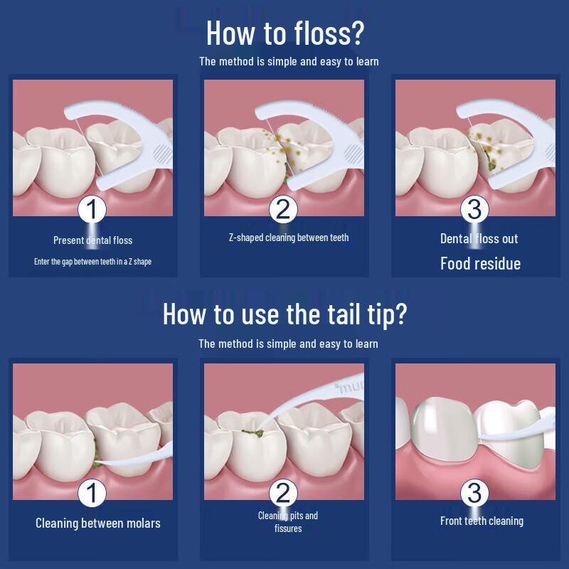 FAWNMUM High-Fine Plastic Dental Floss Picks