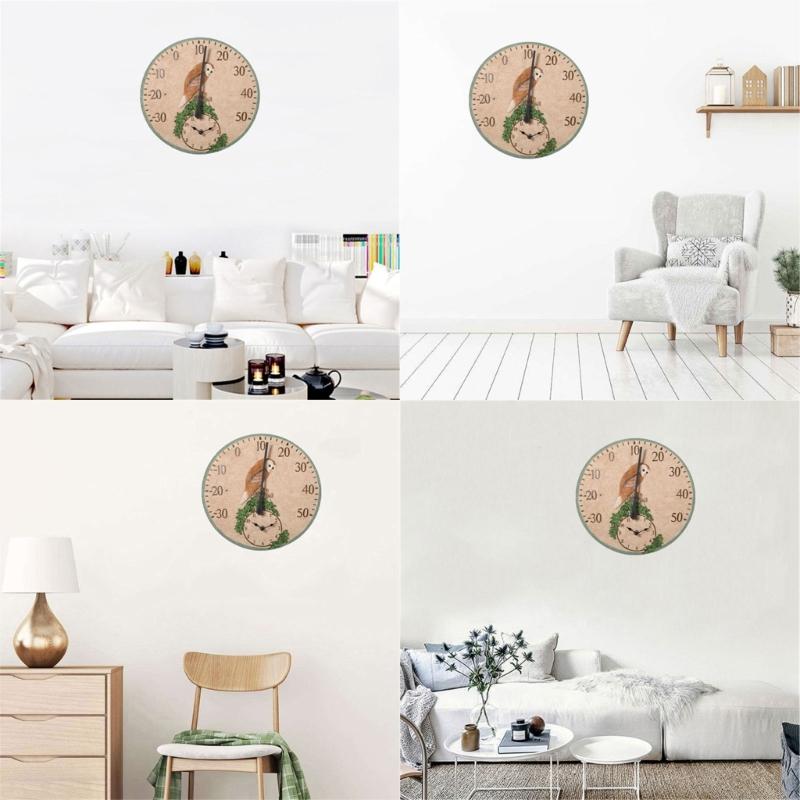 Wetterfeste Wanduhren Hängende digitale Wetterthermometer für Garten Küche Außen Innen Uhr und Thermometer