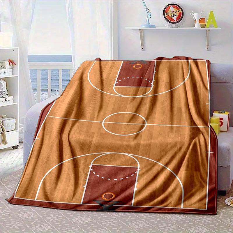 Basketball On Fire And Ice Blanket Flannel Blanket for Bed, Sofa, Camping, Hiking, Picnic Essentials, Gift for Family Fan Gifts