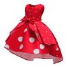 [maru5] Minnie Mouse-style Cosplay Kids' Dress, 110cm, Halloween, Theme Park, Girls' Costume, One-Piece Set with Headband (110cm)