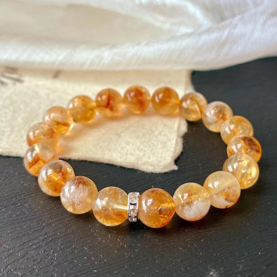 

Натуральный цитрин Хуанташань Желтый кристалл браслет, 10 мм - Идеальный подарок для лучшего друга или девушки