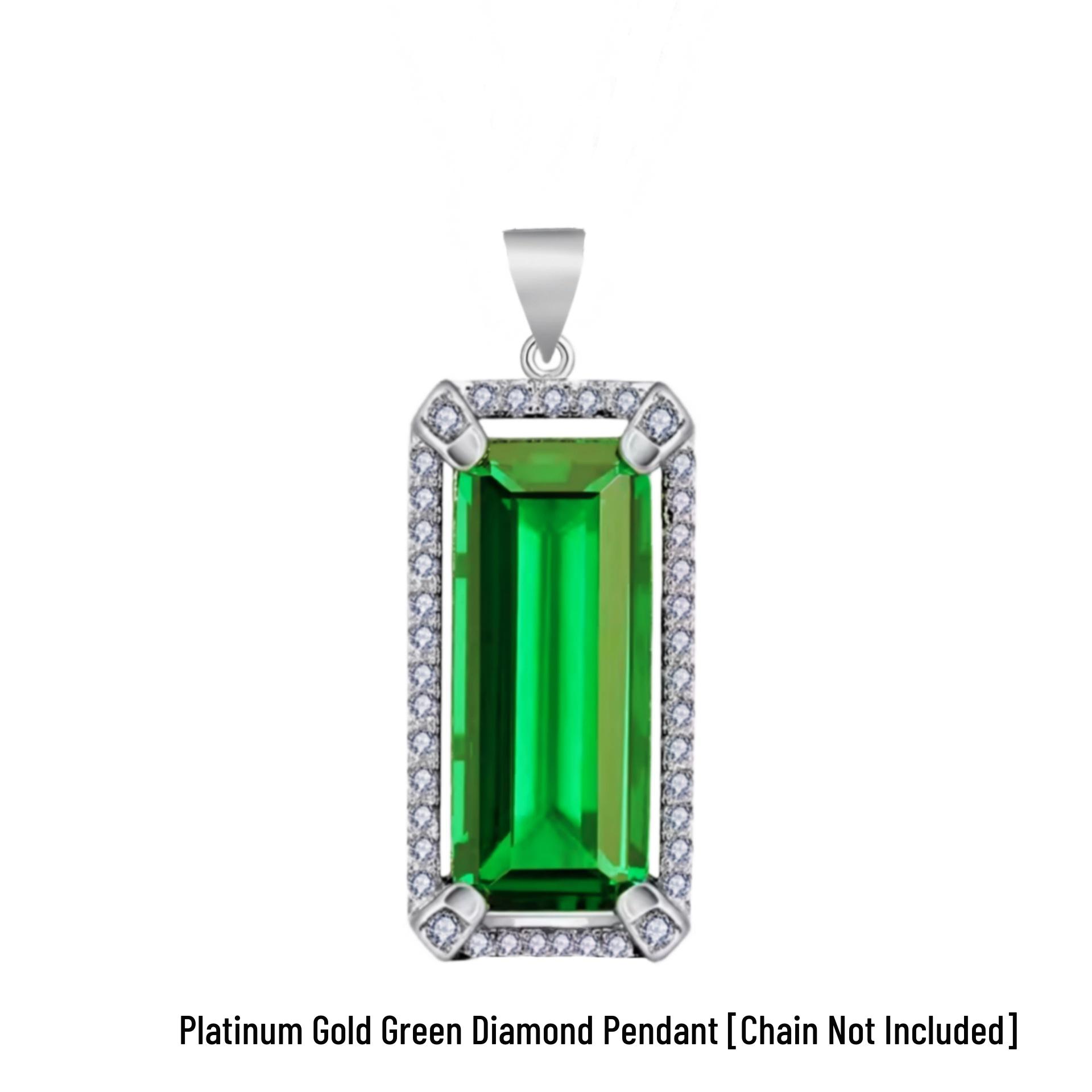 

Корейская подвеска с изумрудом и зеленым турмалином, ожерелье с платиновым покрытием 18 карат