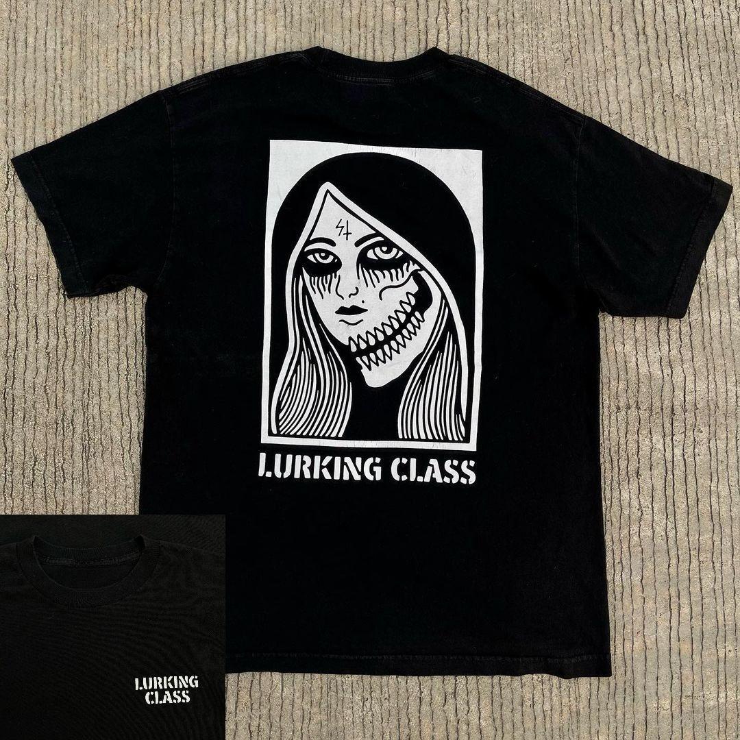 American Trend Heavyweight Pure Cotton Black TShirt West Coast Gang Hip Hop Hiphop Short Sleeve Loose Fit S