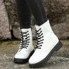 Women 'S Fashion Boots Autumn And Winter Warm And Comfortable All -Match Lace -Up Mid -Tube Flat Waterproof Non -Slip Women 'S Shoes