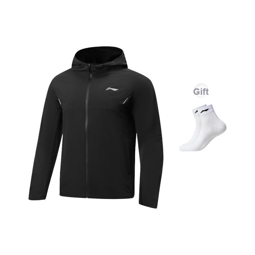 Giacca da corsa Li Ning serie UV resistente antivento idrorepellente con cappuccio protezione solare uomo giacche AFDW453-1