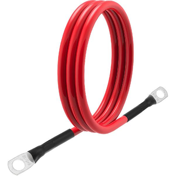 8 AWG Battery Cable 8 Gauge Power Inverter Cables with 5/16 Inch Lugs Both Ends for Solar Boat Marine RV Car 2 Pack (3FT)