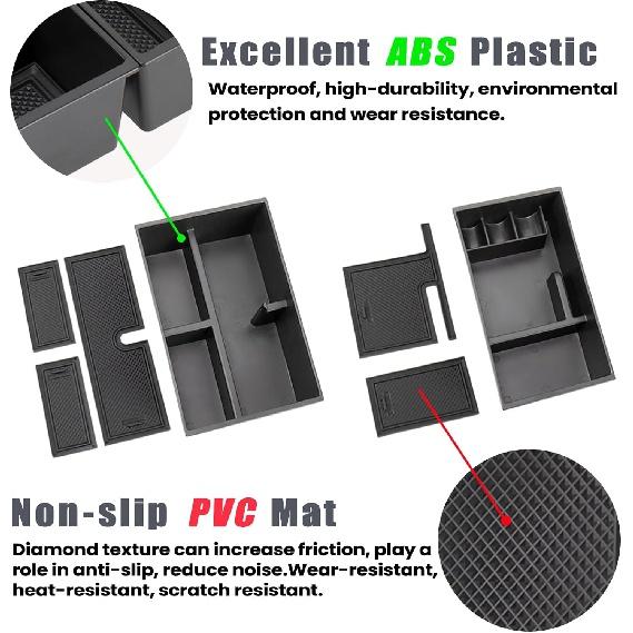 2 Stück Mittelkonsolen-Organizer-Ablage Kompatibel mit 2024 Toyota Grand Highlander (Hybrid) Mittelarmlehnen-Aufbewahrungsbox Einsatz Innenraumzubehör