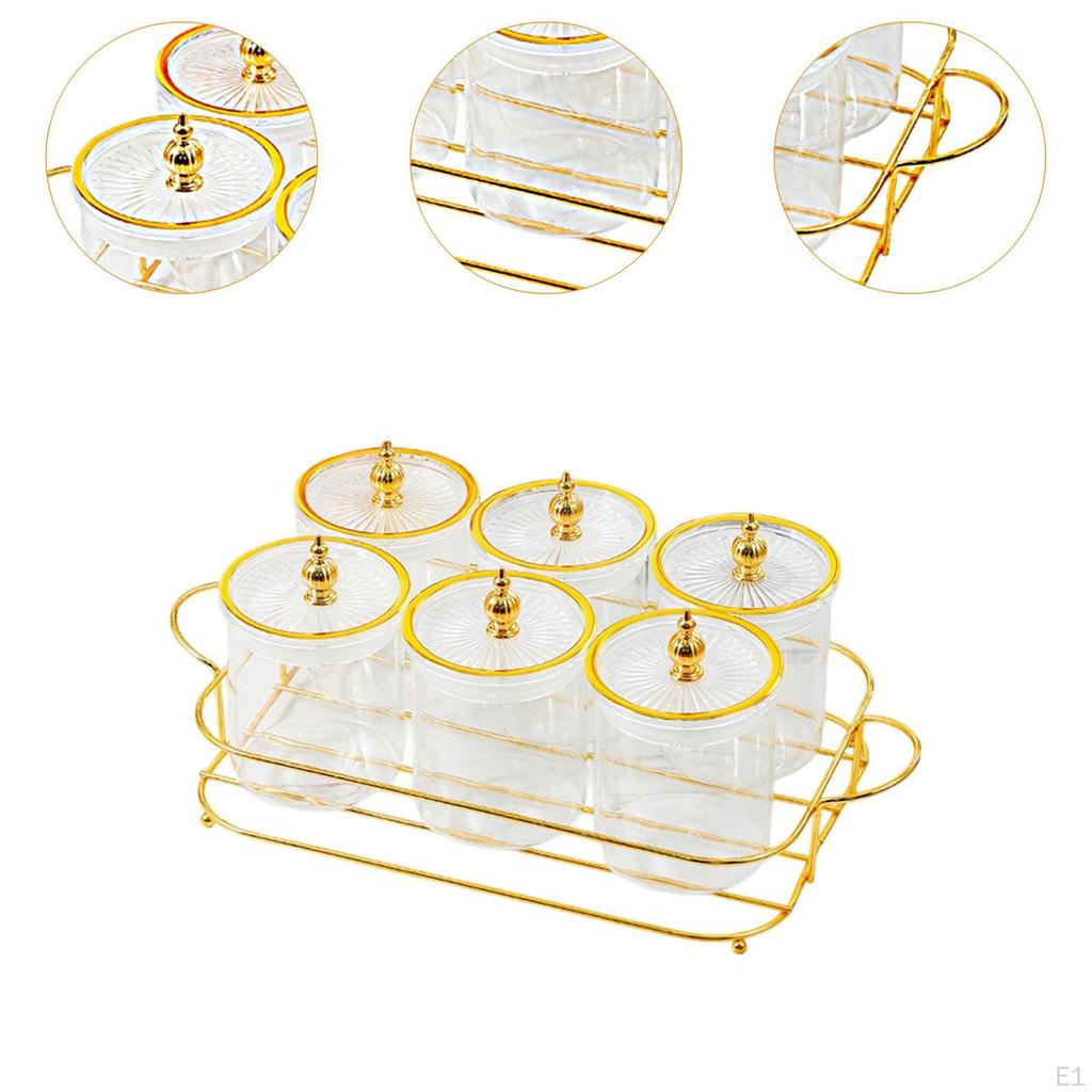 Dried Fruit Plate 6 Cookies Jars, Nordic Multipurpose Appetizer Serving Tray Divided