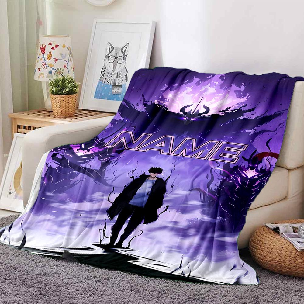 Customiz Name Personality Solo Leveling Blanket Soft &Warm Sofa Office Bed Travel Lunch Break Blanket, Gift Suitable All Seasons