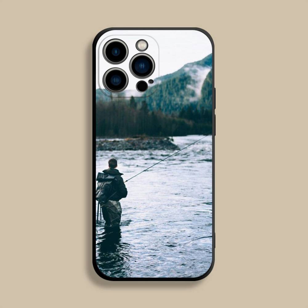 

Fishing Leisure Activity Phone Case For iPhone 17,16,15,14,13,12,Pro,Max,Plus,E,SE4,Air,Mini Black Soft Cover iPhone13