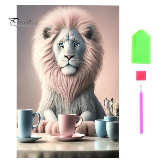 

1 комплект, лев, животное, стразы, картина с холстом, дрель, ручка, восковая пластина, 5D полная дрель, сделай сам, поделки, горный хрусталь, художественный комплект для рисования, украшения для начинающих, взрослых F