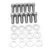 Full Silver Metal Bolt Set for SBC Engine - Compatible with Chevrolet