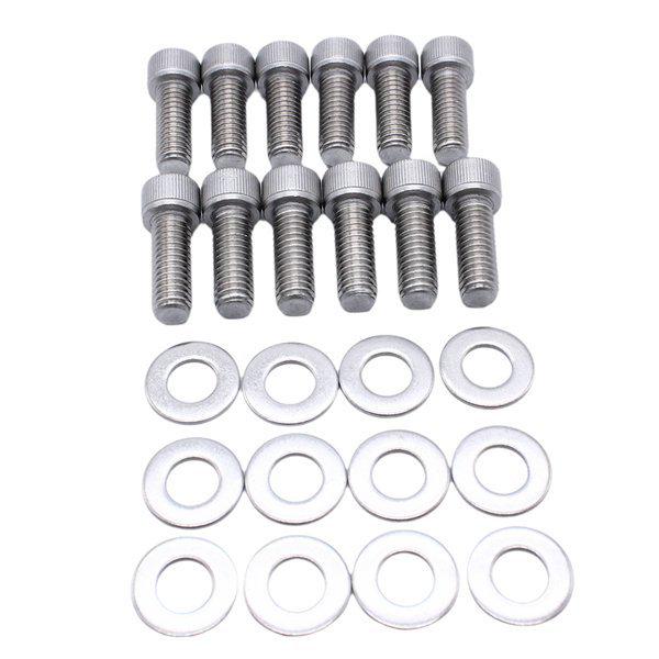 Full Silver Metal Bolt Set for SBC Engine - Compatible with Chevrolet