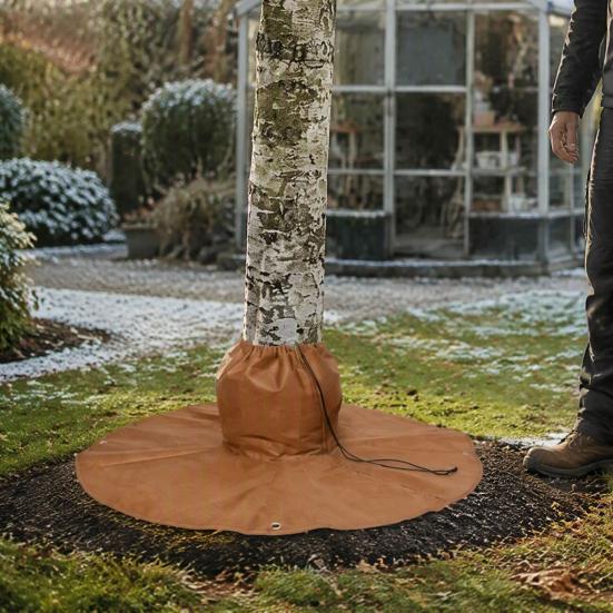 Thermal Insulation for Park Trees Palm Tree Protector, Winter Frost Cover with Drawstring And Ground Stakes, Freeze Protection Wrap
