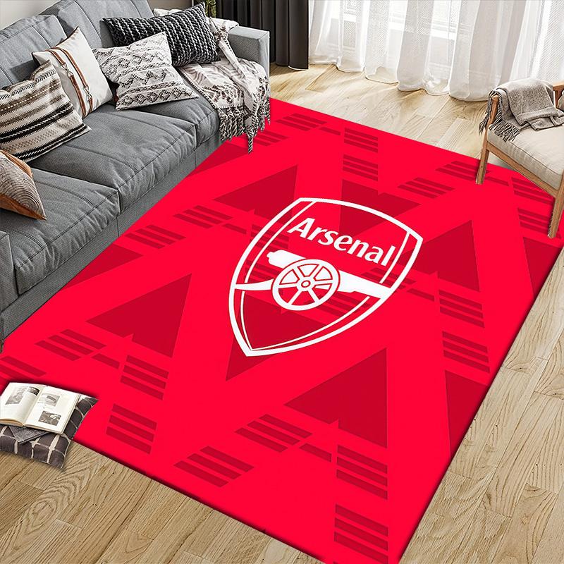 Arsenal Football Club2 Flanellmuster Quadratischer Teppich, Teppich, Teppich für Wohnzimmer Schlafzimmer Sofa Spielzimmer Dekoration, Rutschfeste Fußmatte