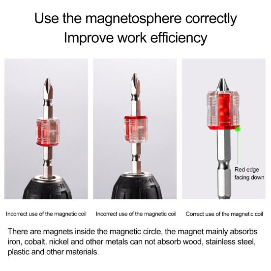 Magnetizer Ring for Screwdriver Bits Instant Magnetization Removable Magnetic Driver Screw Catcher