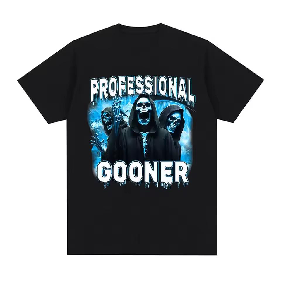Professionelles Arsenal lustiges Totenkopf-T-Shirt Sex-Witz Party Extra Groß Damenmode T-Shirt