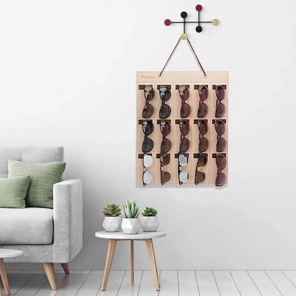 2Pcs Felt Eyeglasses Stand Holder 15 Slots Hairhoop Storage Holder For Eyewear