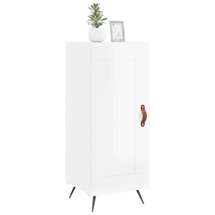 VidaXL Buffet Blanc brillant 34,5x34x90 cm Bois d'ingénierie 830414