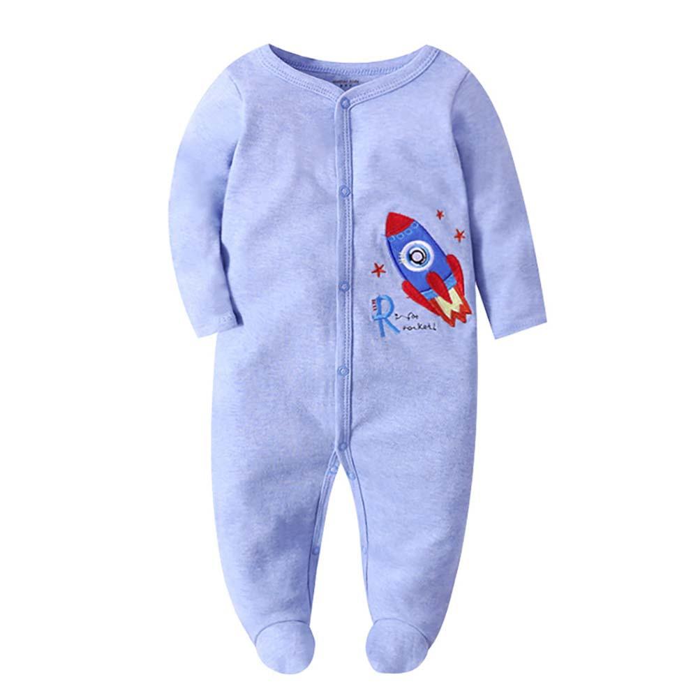 Jungen Mädchen Cartoon Gestreiften Druck Hause Strampler Pyjamas Neugeborenen Baby Kleidung