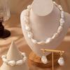 Special-shaped Pearl Necklace Bracelet Earrings Set Internet Celebrity Women's Jewelry Set