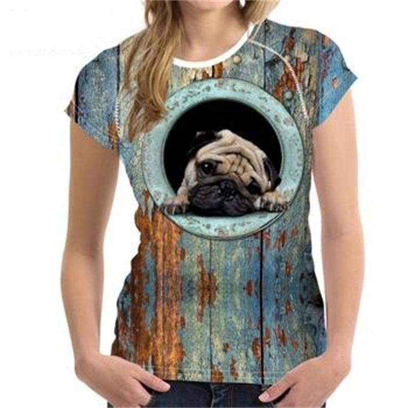 Tricouri de vară pentru femei, imprimeu vintage cu grafică de câine 3D, tricouri de sex feminin, topuri 2022 Harajuku, guler O, tricou casual supradimensionat, haine