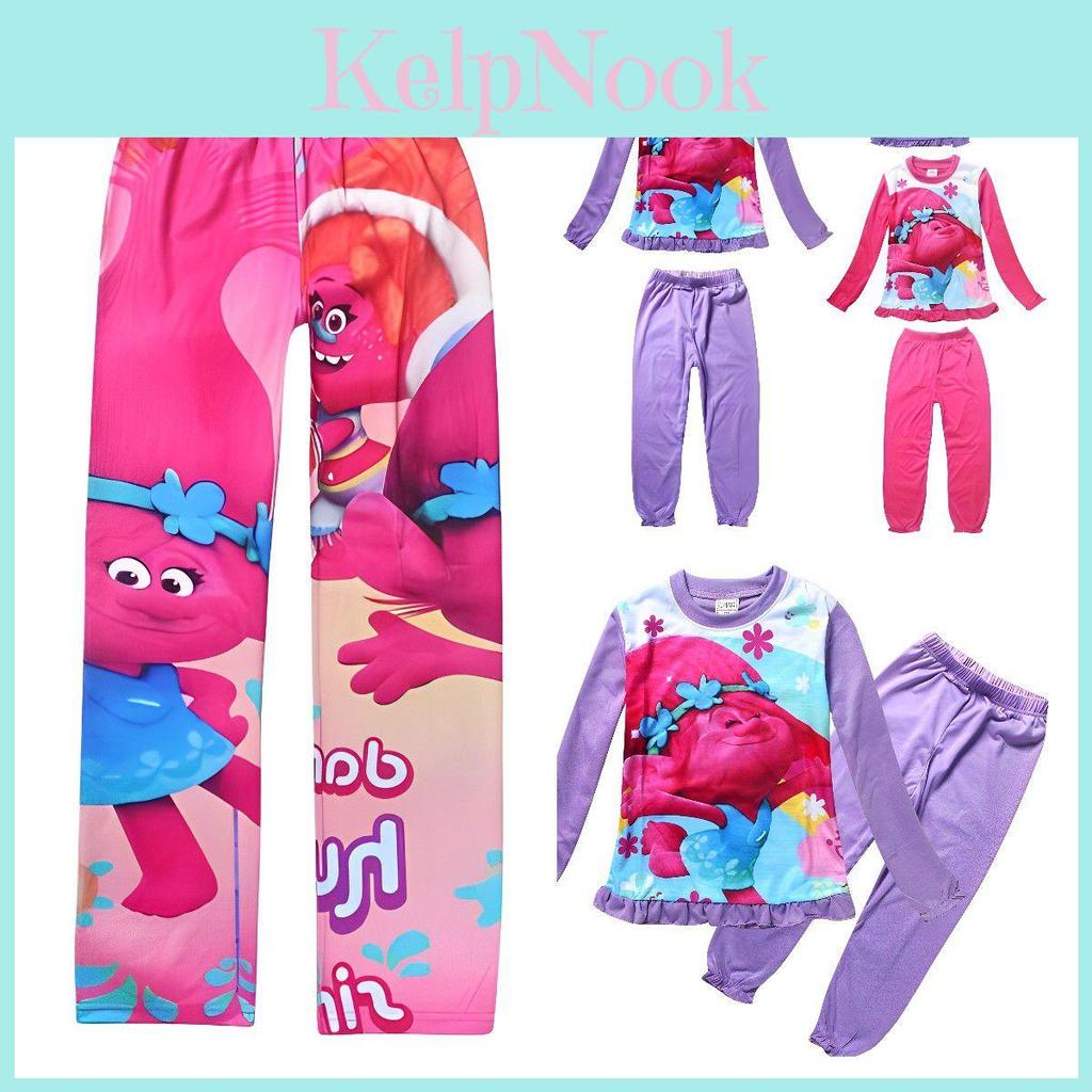 Adorable Trolls Kids Girl Cartoon Winter Sleepwear Pyjamas Tracksuits Nightwear Nightgown