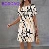 Vintage Black White Checkered Pattern Print Womens Dress New Summer Casual A-Line Dress Women Short Sleeve Loose Mini Dress